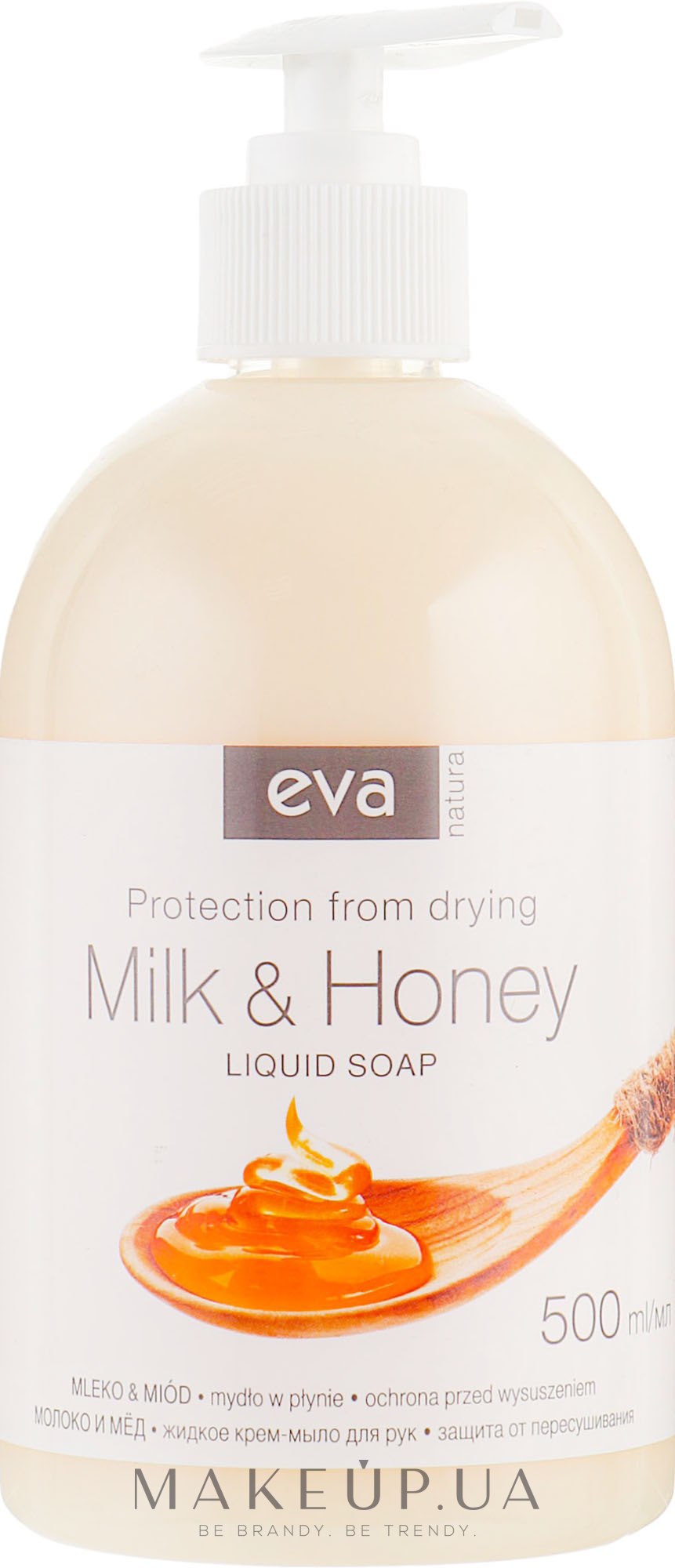 Рідке крем-мило для рук "Молоко і мед" - Eva Natura — фото 500ml