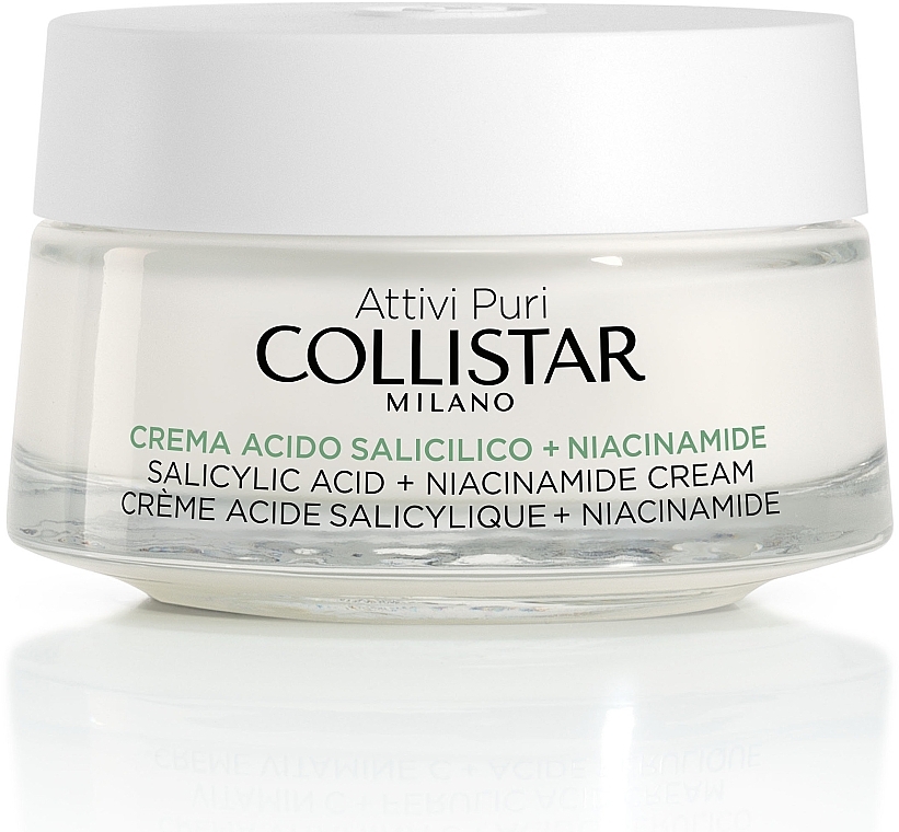 Крем для обличчя з саліциловою кислотою і ніацинамідом - Collistar Attivi Puri Salicylic Acid + Niacinamide Cream