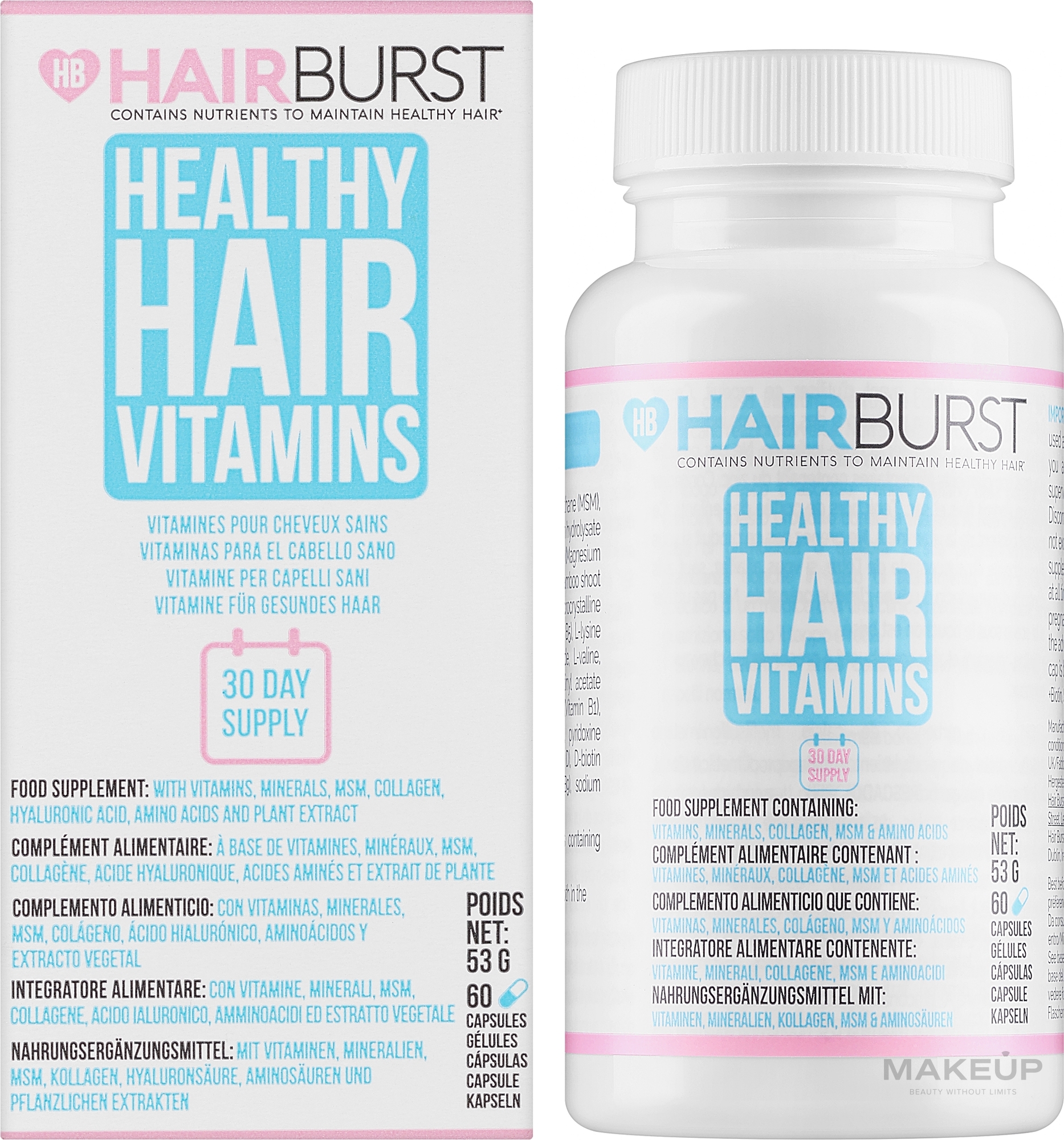 Витамины для роста и укрепления волос - Hairburst Healthy Hair Vitamins — фото 60шт