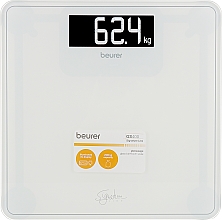 Белые стеклянные весы - Beurer GS 400 Signature Line White — фото N1