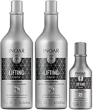 Парфумерія, косметика Набір - Inoar Lifting Capilar Reconstructive Treatment Kit (shmp/1000ml + cond/1000ml + cond/250ml)