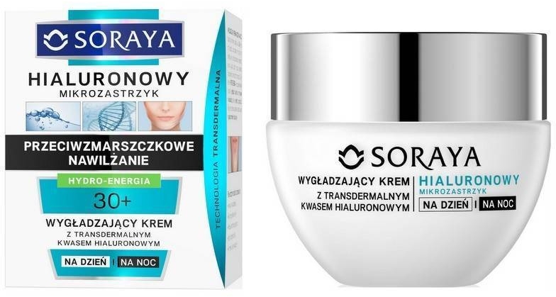 Разглаживающий крем на день/ночь - Soraya Hialuronowy Mikrozastrzyk Smoothing Cream 30+