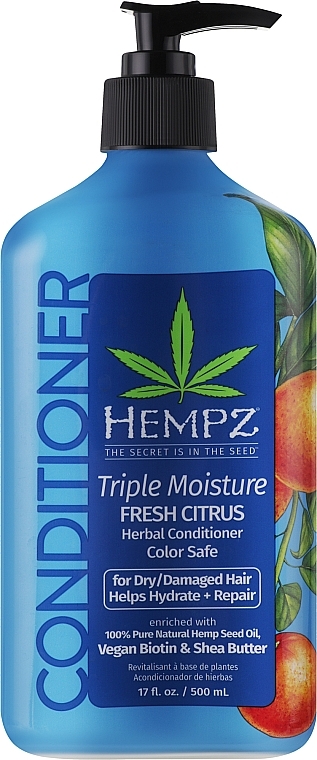 Кондиціонер "Потрійне зволоження" для сухого волосся - Hempz Triple Moisture Replenishing Fresh Citrus Conditioner — фото N1