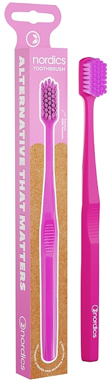 Зубная щетка Premium 6580, мягкая, пурпурно-розовая - Nordics Soft Toothbrush Purple — фото N1