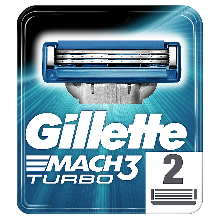 Змінні касети для гоління, 2 шт. - Gillette Mach3 Turbo — фото N1