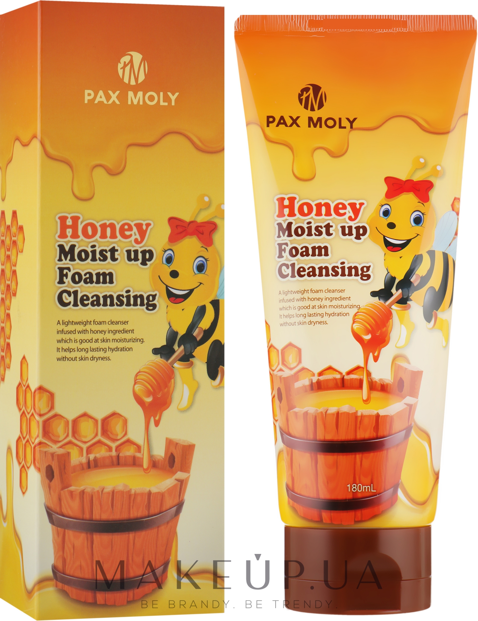 Пінка для обличчя з екстрактом меду - Pax Moly Honey Moist Up Foam Cleansing — фото 180ml