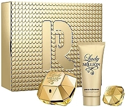 Духи, Парфюмерия, косметика Paco Rabanne Lady Million - Набор (edp/80ml + b/lot/100ml + edp/5ml)