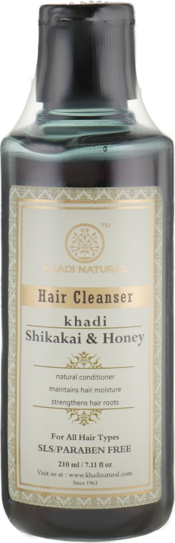 Натуральный травяной шампунь "Шикакай и мед" - Khadi Natural Ayurvedic Shikakai & Honey Hair Cleanser — фото N1