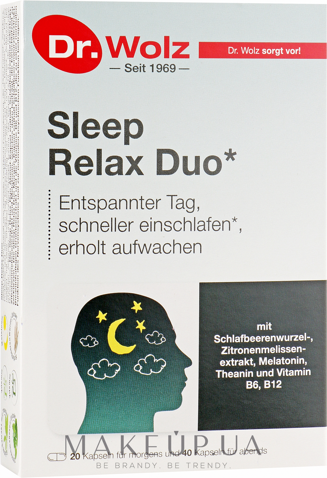 Пищевая добавка для улучшения сна - Dr.Wolz Sleep Relax Duo — фото 60шт