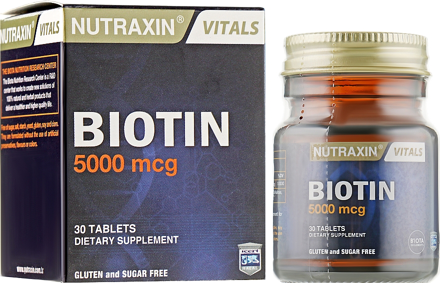 Дієтична добавка "Біотин", 5000 мкг - Nutraxin — фото N1