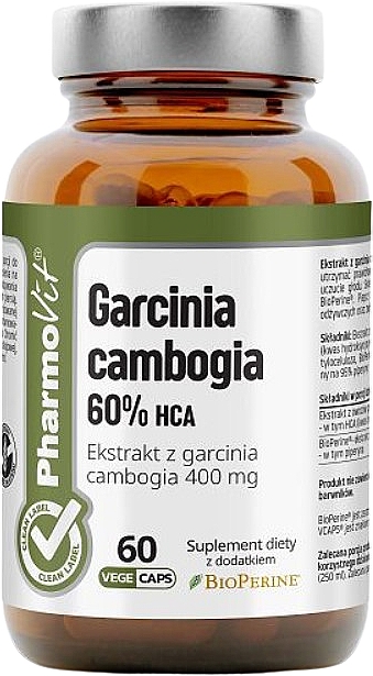 Пищевая добавка "Гарциния камбоджийская" - Pharmovit Clean Label Garcinia Cambogia 60% HCA — фото N1