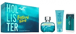 Духи, Парфюмерия, косметика Hollister Festival Vibes For Him - Набор (edt/100ml + sh/gel/100ml + phone/cover)