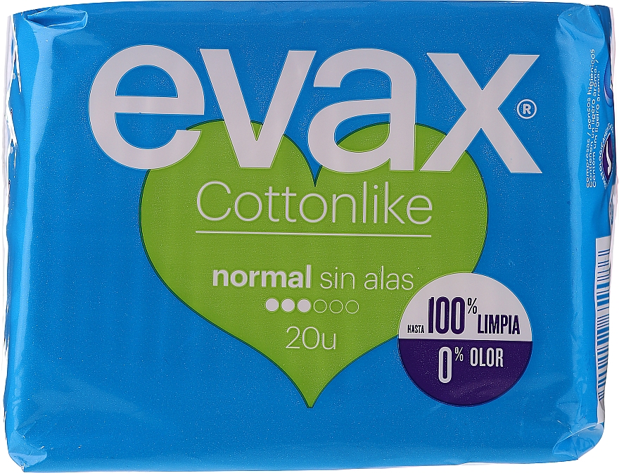 Гігієнічні прокладки "Нормал" без крилець, 20 шт. - Evax Cottonlike — фото N1