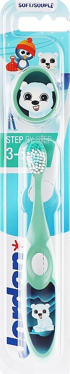 Детская зубная щетка Step 2 (3-5 лет) мягкая, светло-зеленая - Jordan — фото N1