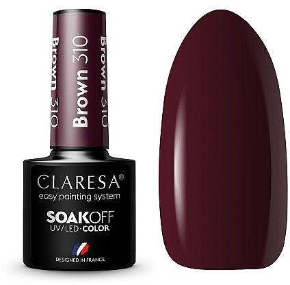 Набор гель-лаков для ногтей №22 - Claresa SoakOff UV/LED Color Gray/Brown (gel/polish/2x5g) — фото N2