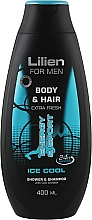 Чоловічий шампунь-гель для душу "Ice Cool" - Lilien For Men Body & Hair Shower & Shampoo — фото N1