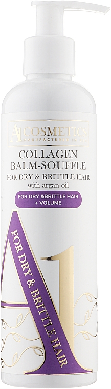 Коллагеновый бальзам-суфле для сухих и ломких волос - A1 Cosmetics For Dry & Brittle Hair Collagen Balm-Souffle With Argan Oil + Volume — фото N1
