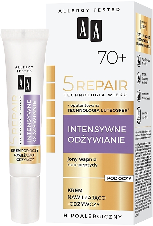 Увлажняющий и питательный крем для кожи вокруг глаз 70+ - AA Age Technology 5 Repair Eye Cream — фото N1