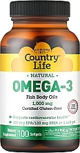 Харчова добавка "Омега-3" - Country Life Omega 3 Fish Body Oil — фото N1