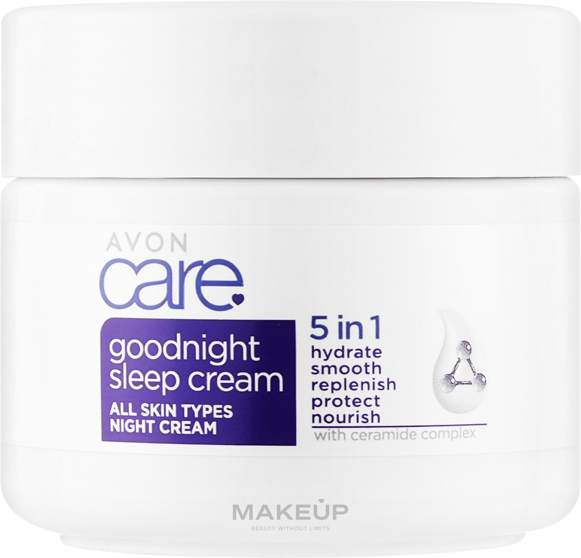 Нічний крем для обличчя з керамідами - Avon Care Goodnight Sleep Cream With Ceramide Complex — фото 100ml
