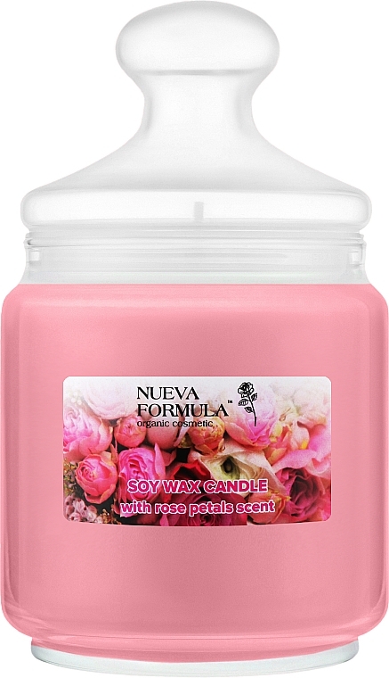 Ароматична свічка "Пелюстки троянд" у банці - Nueva Formula Soy Wax Candle — фото N2
