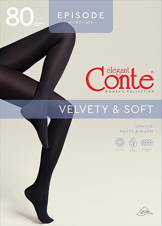 Колготки "Episode Velvety & Soft" 80 Den, nero - Conte — фото N1