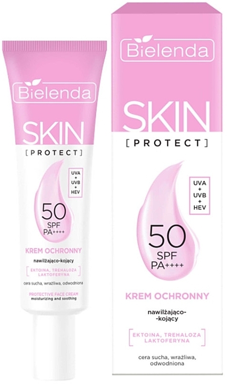 Сонцезахисний зволожувальний і заспокійливий крем - Bielenda Skin Protect SPF 50 Moisturizing And Soothing Cream — фото N1