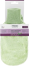 Масажна рукавичка відлущувальна, світло-зелена - Titania — фото N1