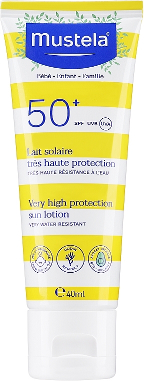 Солнцезащитный лосьон для лица и тела с высокой степенью защиты - Mustela Bebe Enfant Very High Protection Face And Body Sun Lotion SPF 50+