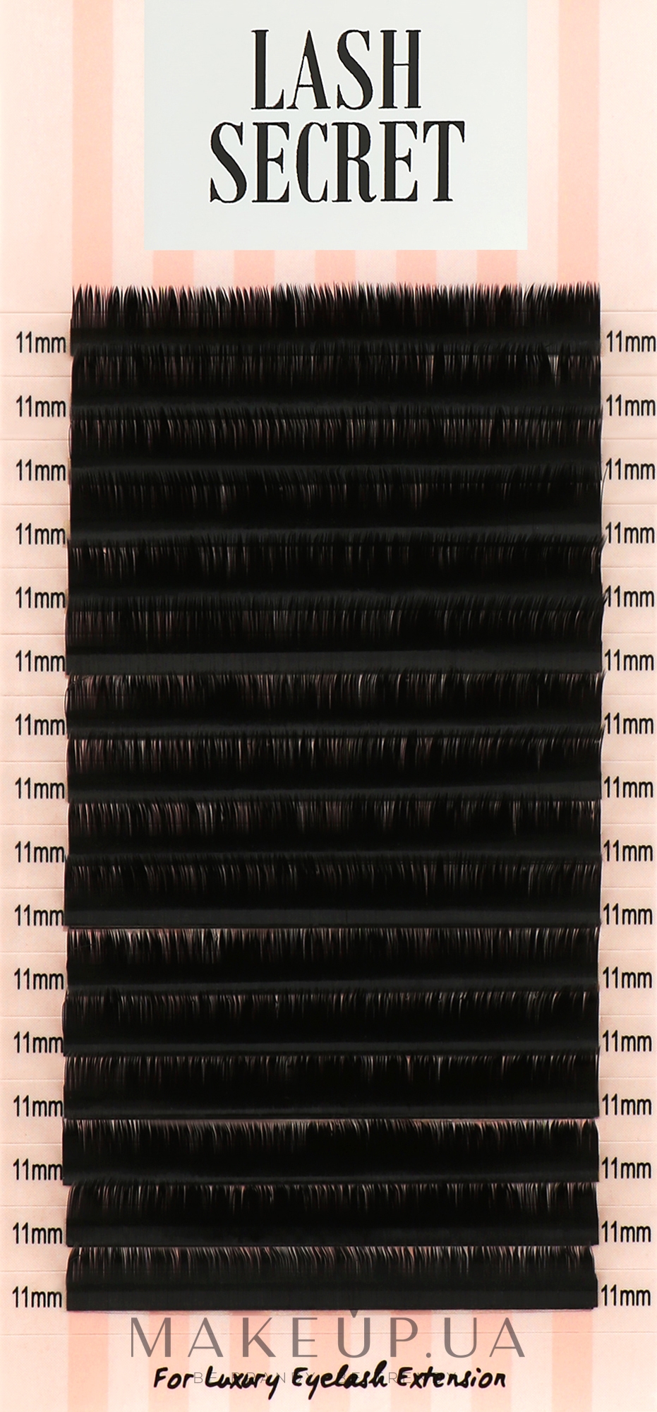 Накладные ресницы, черные, 16 линий (один размер, 0,07, L, 11) - Lash Secret — фото 1уп