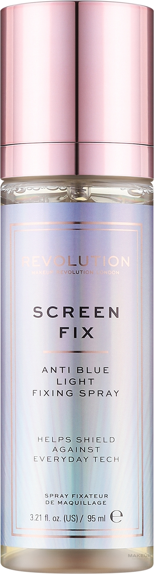 Фиксирующий спрей - Makeup Revolution Protect Screen Fix Anti Blue Light Fixing Spray — фото 95ml