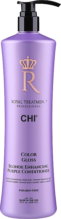 Кондиціонер для нейтралізації жовтизни волосся - Chi Royal Treatment Color Gloss Blonde Enhancing Purple Conditioner — фото N1