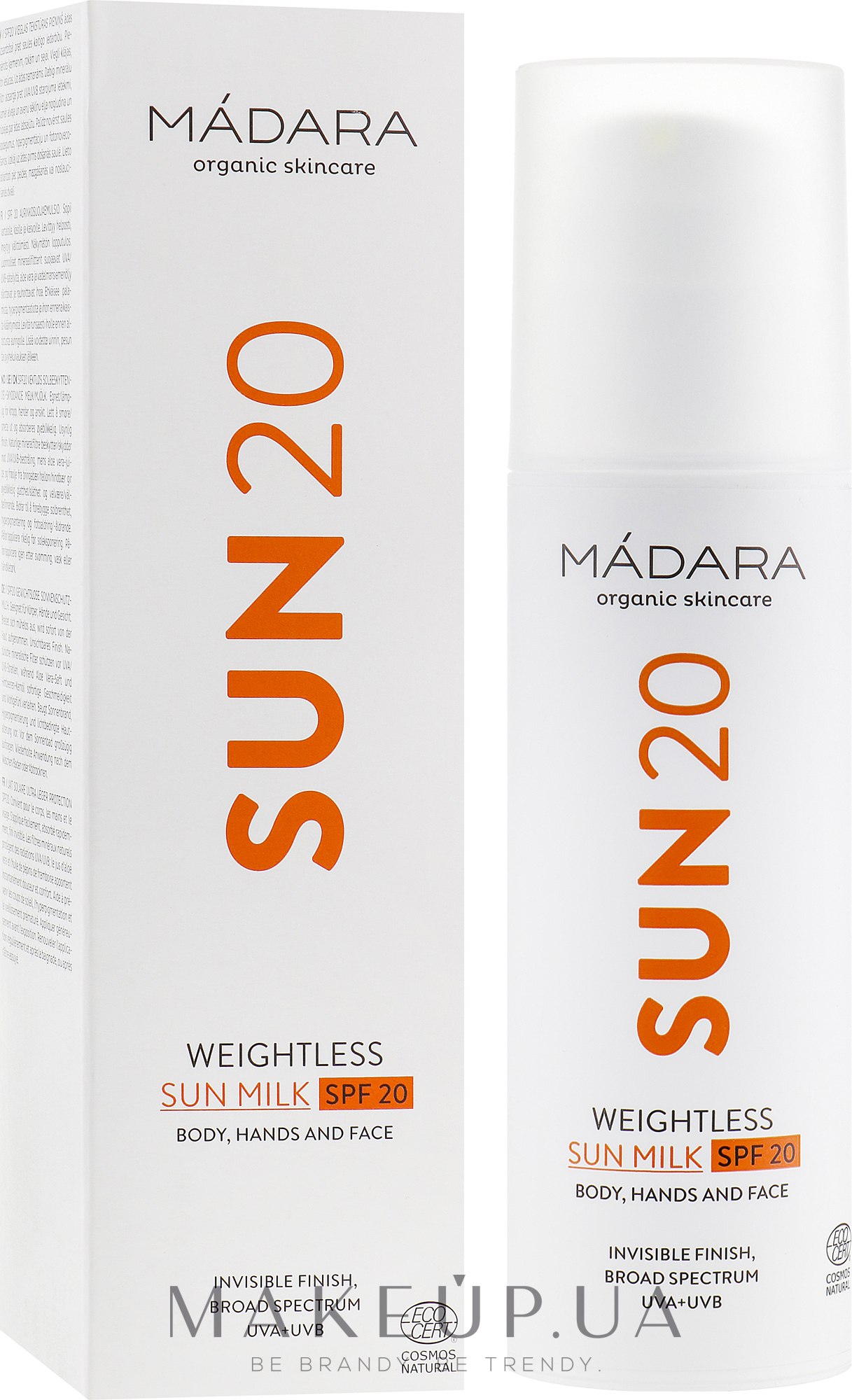 Ультралегке сонцезахисне молочко - Madara Cosmetics Sun20 Weightless Sun Milk SPF20 — фото 150ml