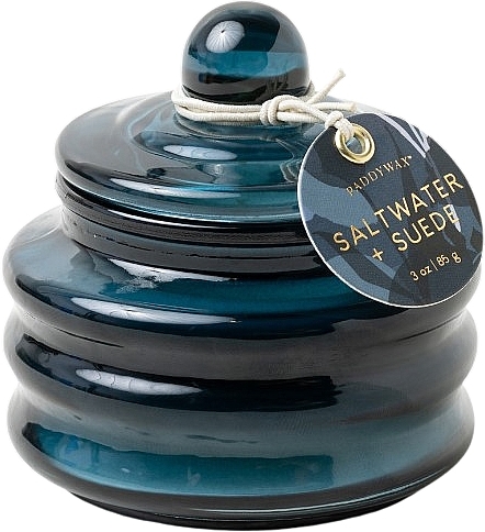 Ароматична свічка "Солона вода та замша" - Paddywax Beam Glass Candle Navy Saltwater & Suede — фото N1