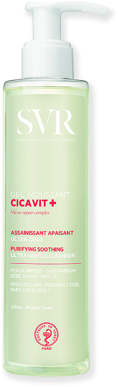 Пінний гель для очищення шкіри   - SVR Cicavit+ Purifying Soothing Ultra-Gentle Cleanser — фото N1