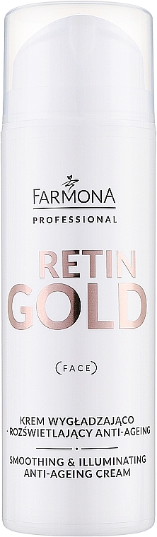 Пом'якшувальний і освітлювальний крем для обличчя - Farmona Professional Retin Gold Smoothing & Illuminating Anti-Ageing Cream — фото N1