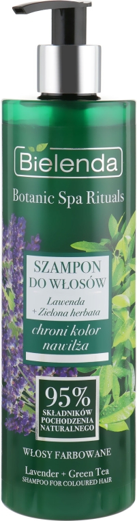 Шампунь "Лаванда + зелений чай" для фарбованого волосся - Bielenda Botanic Spa Rituals Shampoo — фото N1