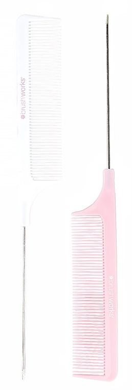 Набор расчесок с металлическим хвостиком, 2 шт. - Brushworks Professional Needle Combs — фото N2