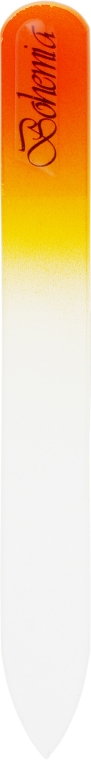 Пилочка хрустальная в чехле из кожи 99-1052, желто-оранжевая, 105 мм - SPL — фото N1