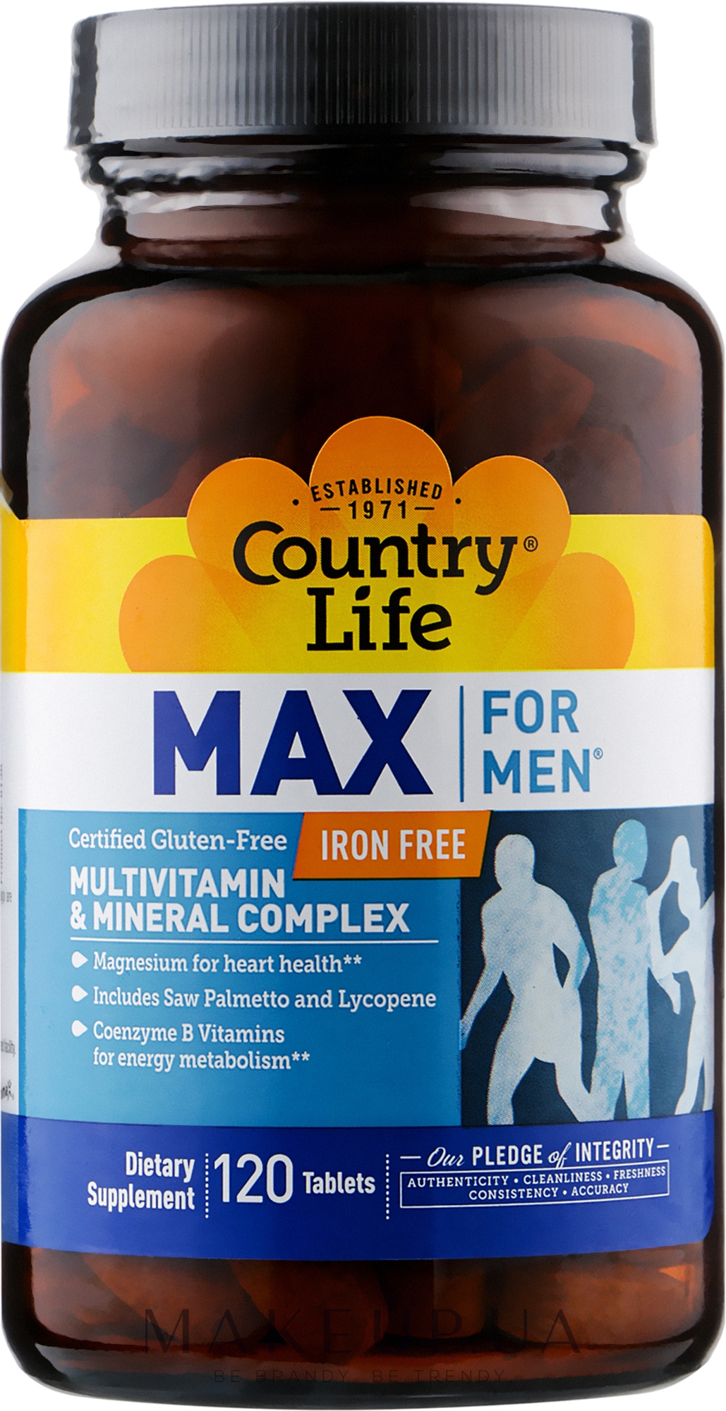 Витаминно-минеральный комплекс для мужчин без железа - Country Life Max For Men Free Iron — фото 120шт