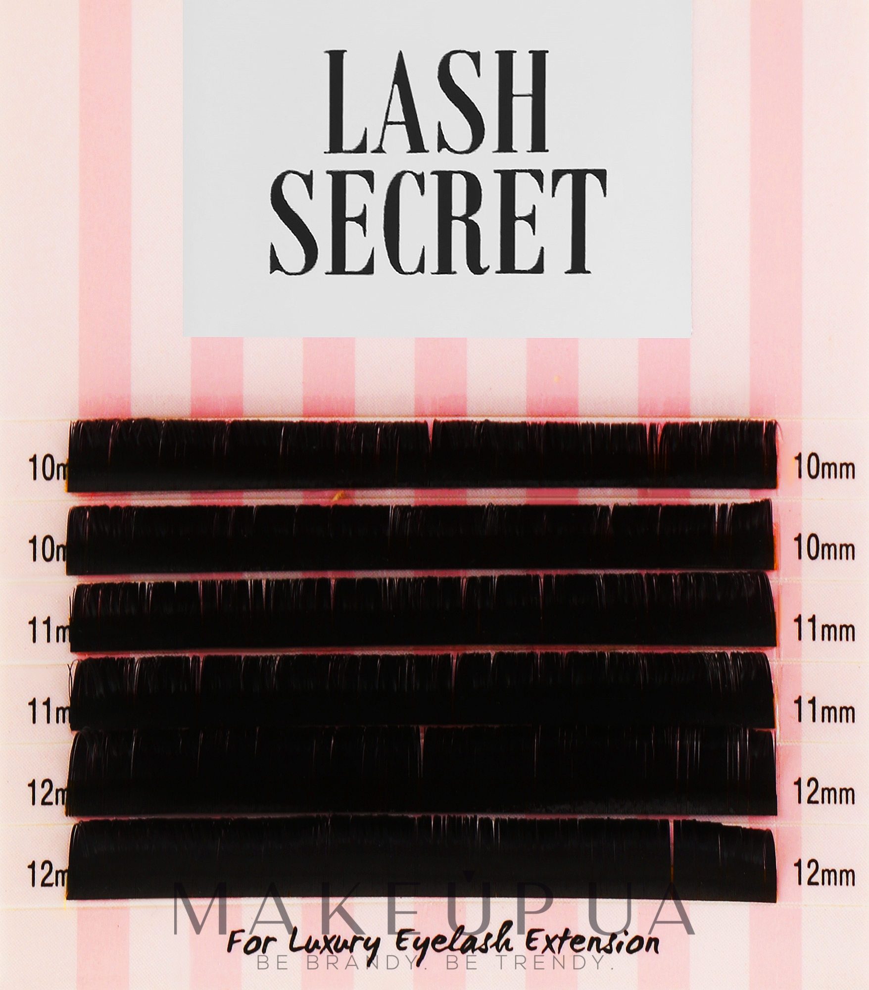 Накладні вії, чорні, мікс, 6 ліній (0.05, D, (10,11,12)) - Lash Secret — фото 1уп