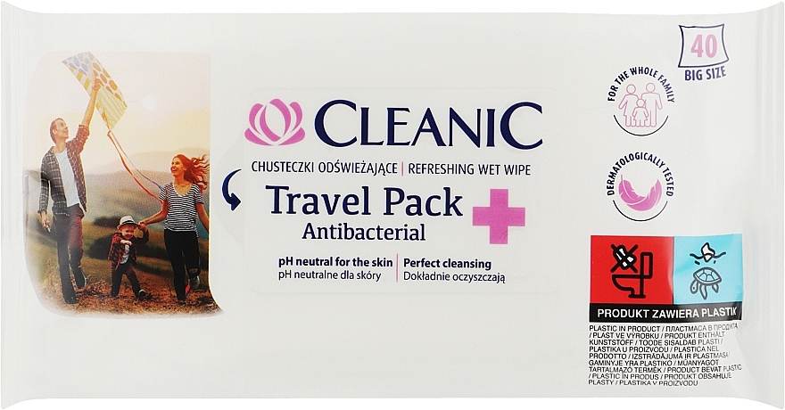 Вологі антибактеріальні серветки - Cleanic Antibacterial Travel Pack Refreshing Wet Wipes