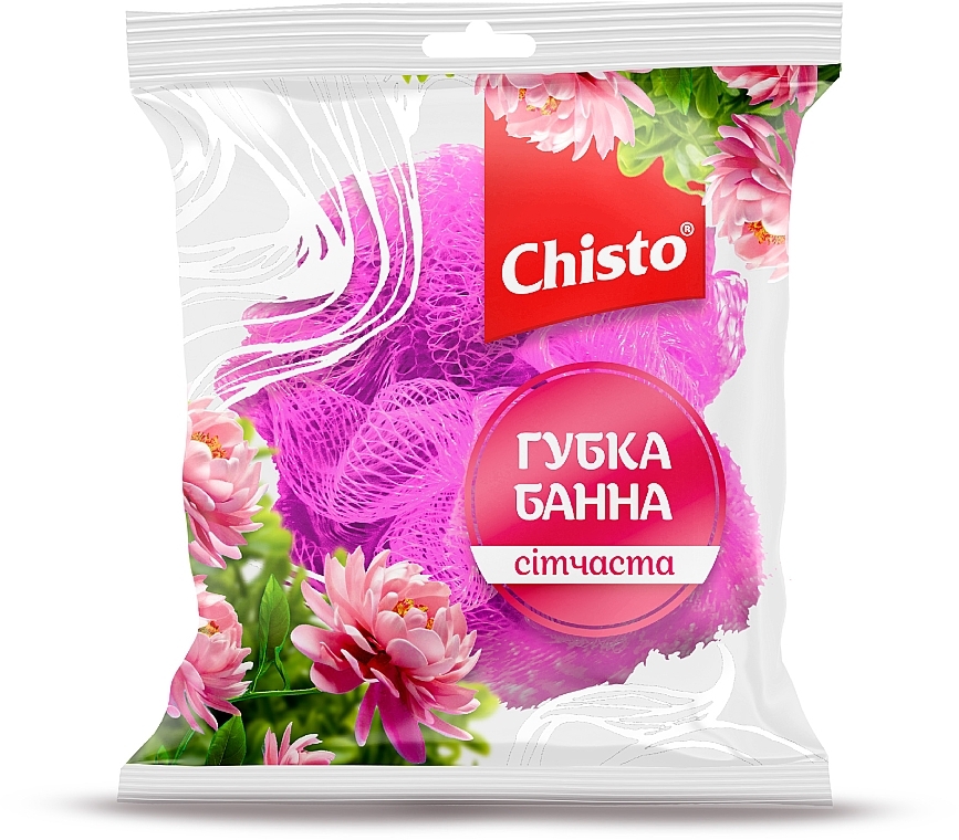 Губка банная сетчатая "Класик", розовая - Chisto — фото N1