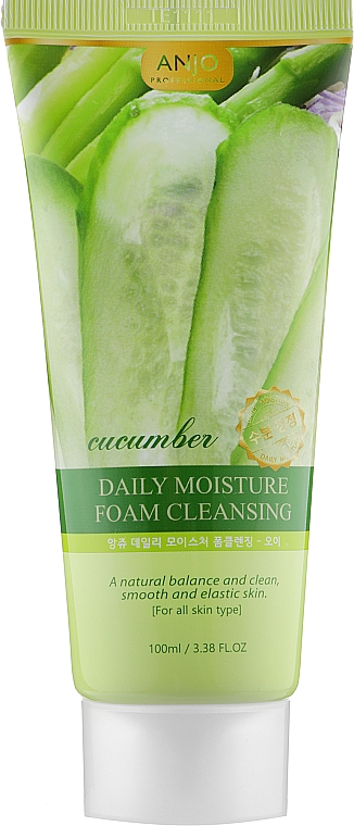 Пінка для обличчя з екстрактом огірка - Anjo Professional Cucumber Daily Moisture Foam Cleansing