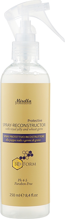 Спрей-реконструктор для волосся з маточним молочком і пшеничними протеїнами - Mirella BeeForm Spray-Reconstructor — фото N1