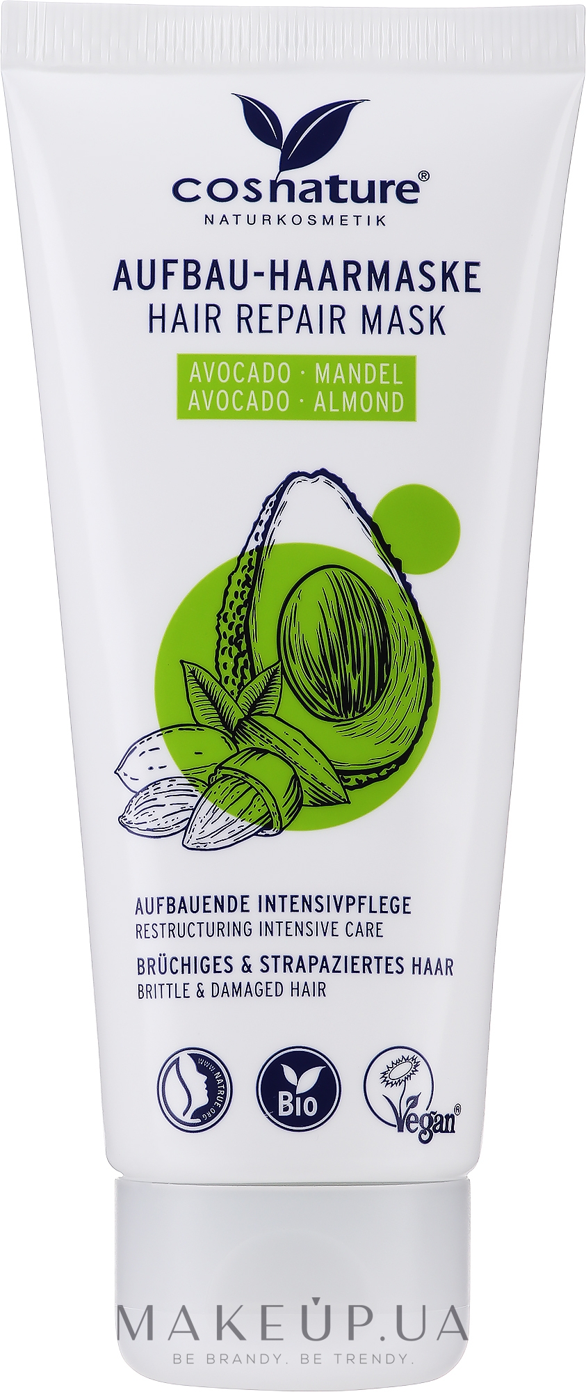 Відновлювальна маска для волосся "Авокадо і мигдаль" - Cosnature Hair Repair Mask Almond & Avocado — фото 100ml