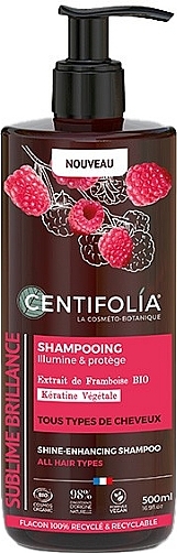 Шампунь для сяйного блиску волосся з малиною та кератином - Centifolia Shine Enhancing Shampoo — фото N2
