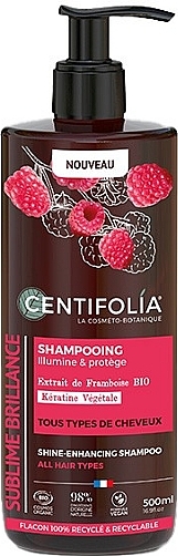 Шампунь для сияющего блеска волос с малиной и кератином - Centifolia Shine Enhancing Shampoo — фото N2