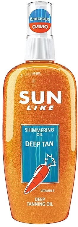 Олія для швидкої засмаги з блискучими частинками - Sun Like Shimmering Oil Deep Tan — фото N1