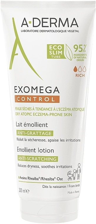 Пом'якшувальний лосьйон для тіла - A-Derma Exomega Control Emollient Lotion Anti-Scratching